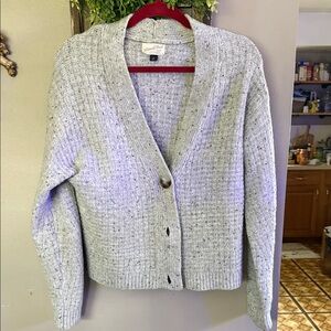 Universal Thread Textured Knit Cardigan in Light Gray